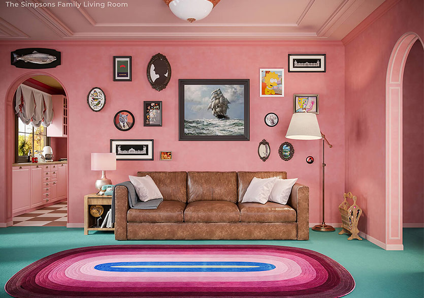 The Simpsons’ın İkonik Mekânları Wes Anderson Tarzında Yenilendi