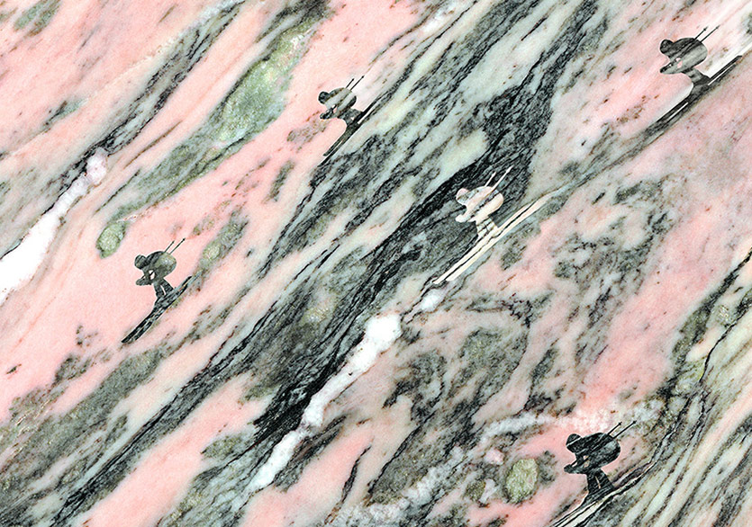 Mermer Üzerinde Kış Olimpik Sahneleri