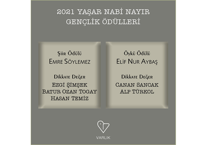 2021 Yaşar Nabi Nayır Gençlik Ödülleri'nin Sahipleri Belli Oldu