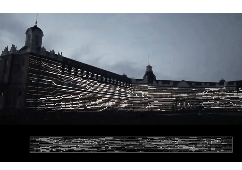 Karlsruhe Kalesi Üzerinde Dijital Işıklar