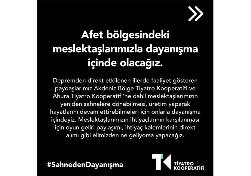 Tiyatro Kooperatifi #SahnedenDayanışma’yı Büyütüyor