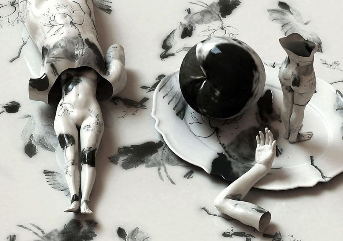 Antropomorfik Porselen Heykeller