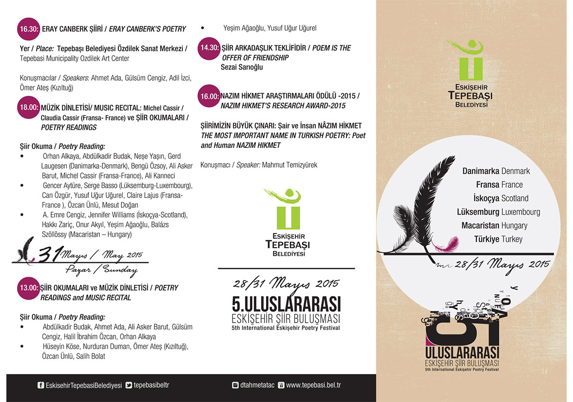 5. Uluslararası Eskişehir Şiir Buluşması