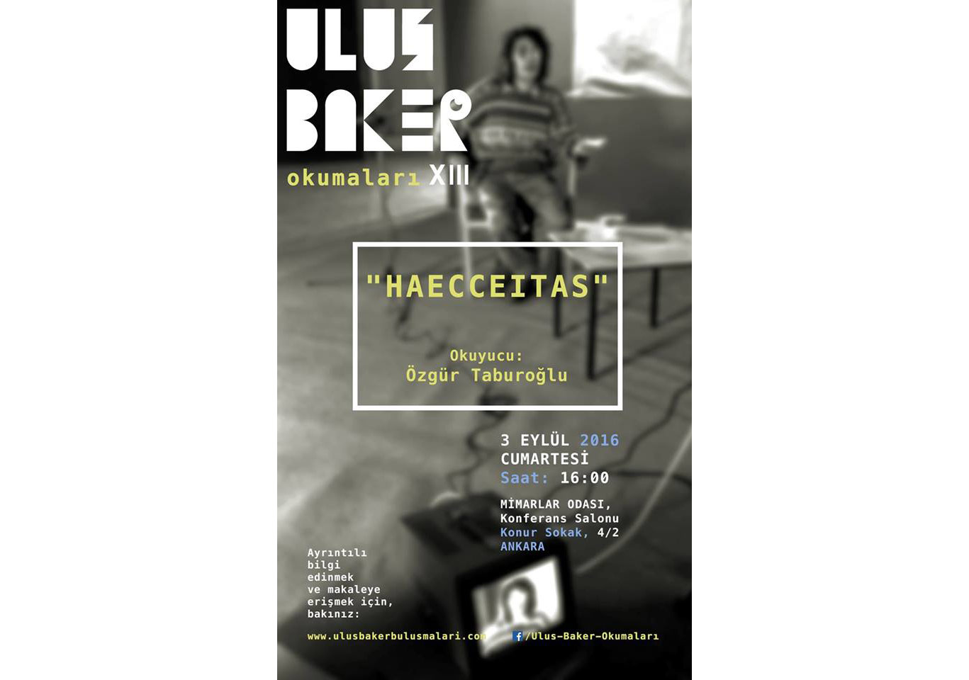 XIII. Ulus Baker Okuması 3 Eylül’de
