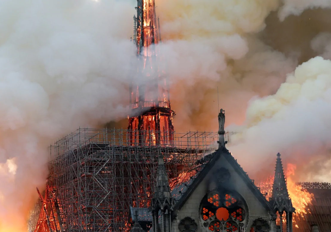 Notre-Dame de Paris Katedrali'nde Yangın