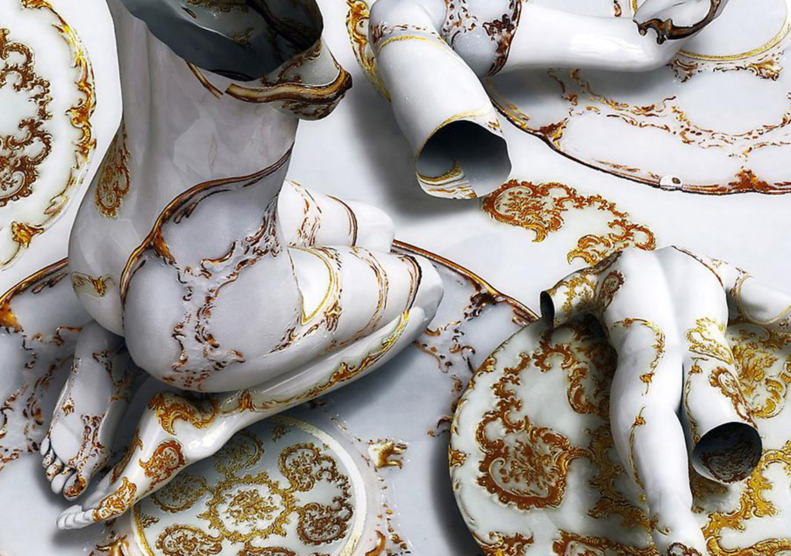 Antropomorfik Porselen Heykeller