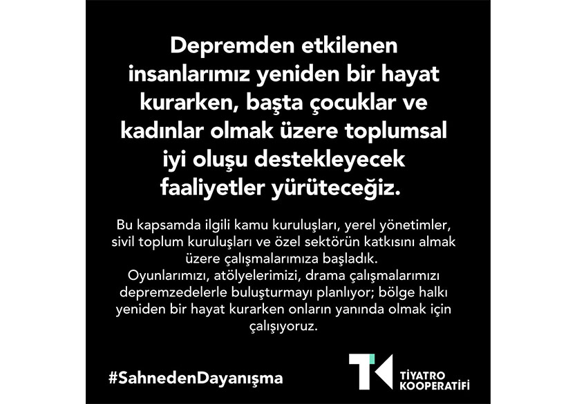 Tiyatro Kooperatifi #SahnedenDayanışma’yı Büyütüyor
