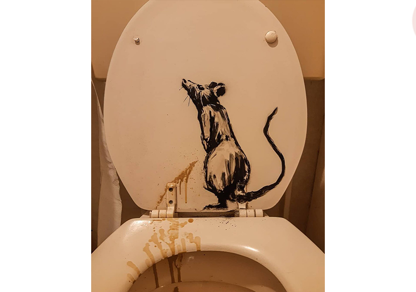 Banksy de Çalışmalarına Evden Devam Ediyor
