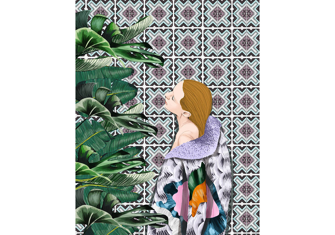 Kadın Figürü Botanikle İç İçe